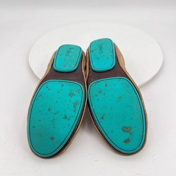 Tieks By Gavrieli Women Size 8 Brown Teal Leather Slip On Ballet Flat Shoes - Picture 10 of 13